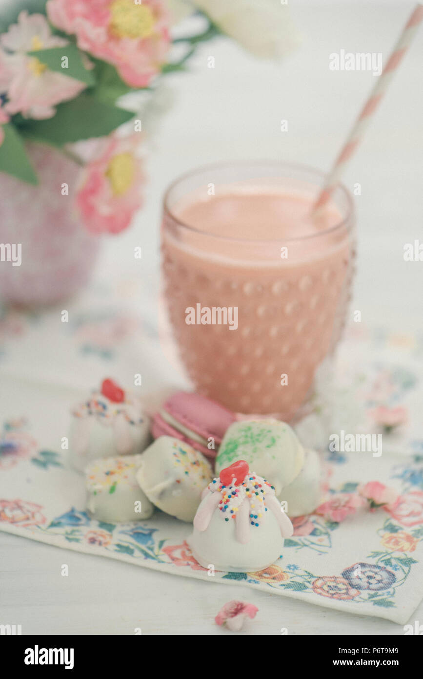 latte alla fragola Foto Stock