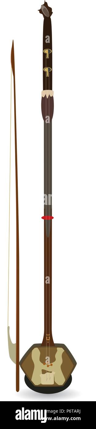 Vettore erhu cinese isolati su sfondo bianco Illustrazione Vettoriale