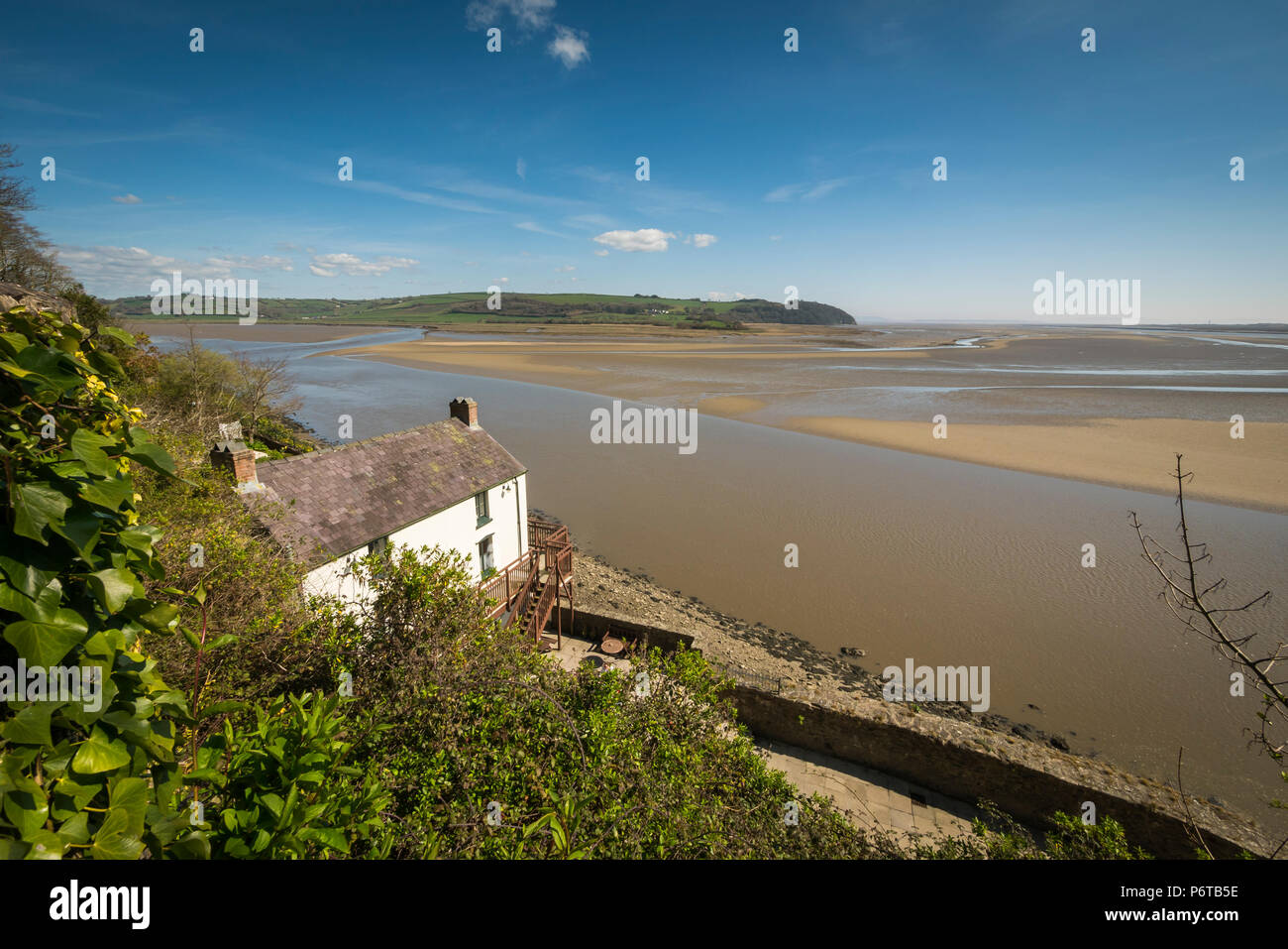 Dylan Thomas Boathouse Laugharne Carmarthenshire Galles Foto Stock