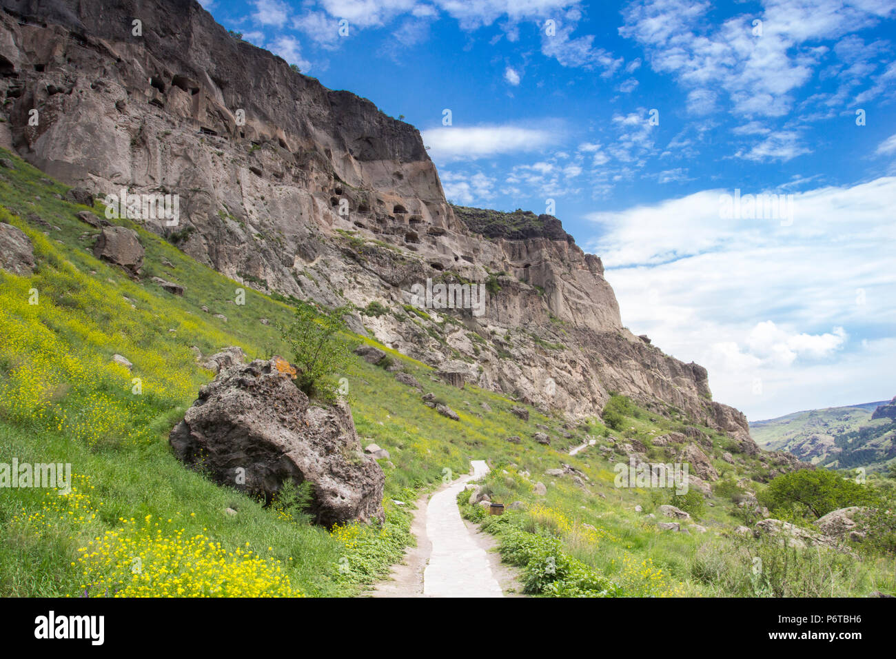 Vardzia Grotta monastero in Georgia. Foto Stock