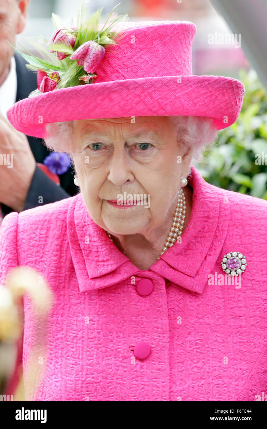 Royal Ascot, ritratto della regina Elisabetta la seconda Foto Stock