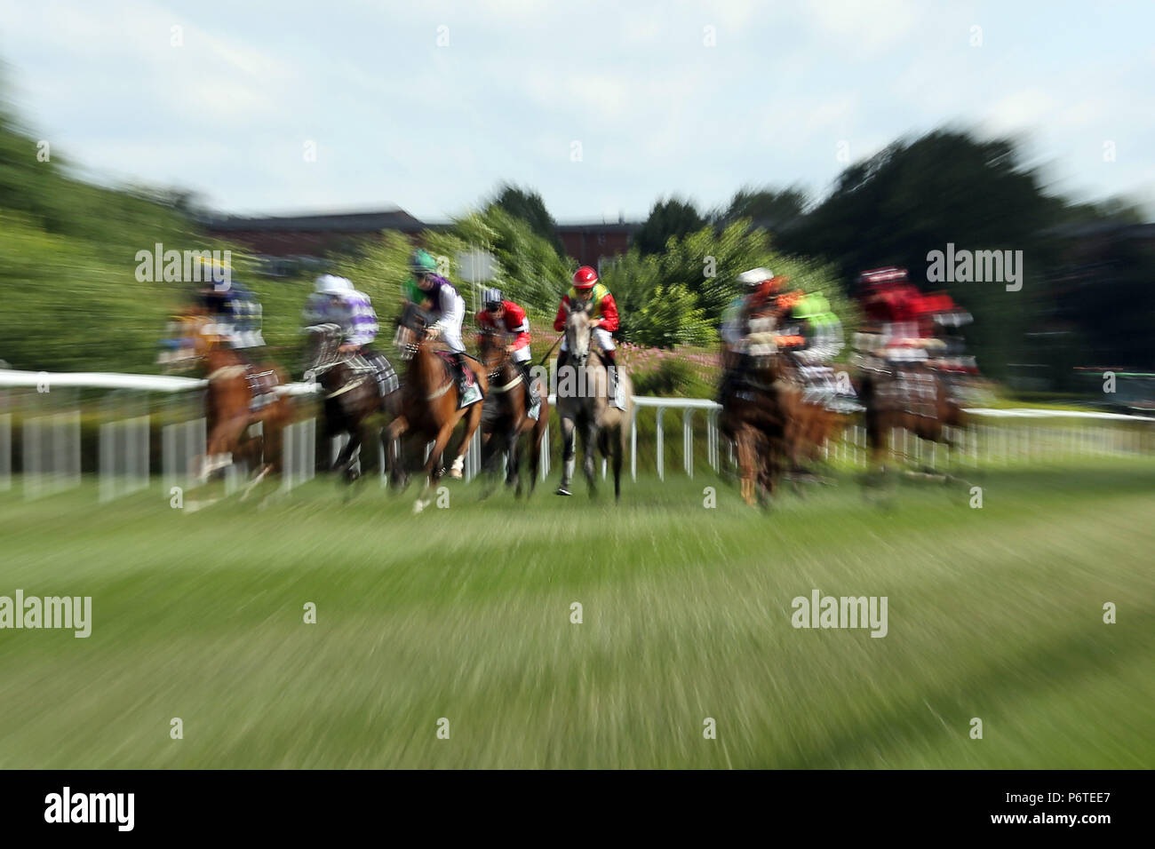 Amburgo, dynamics, cavalli e fantini in gara Foto Stock