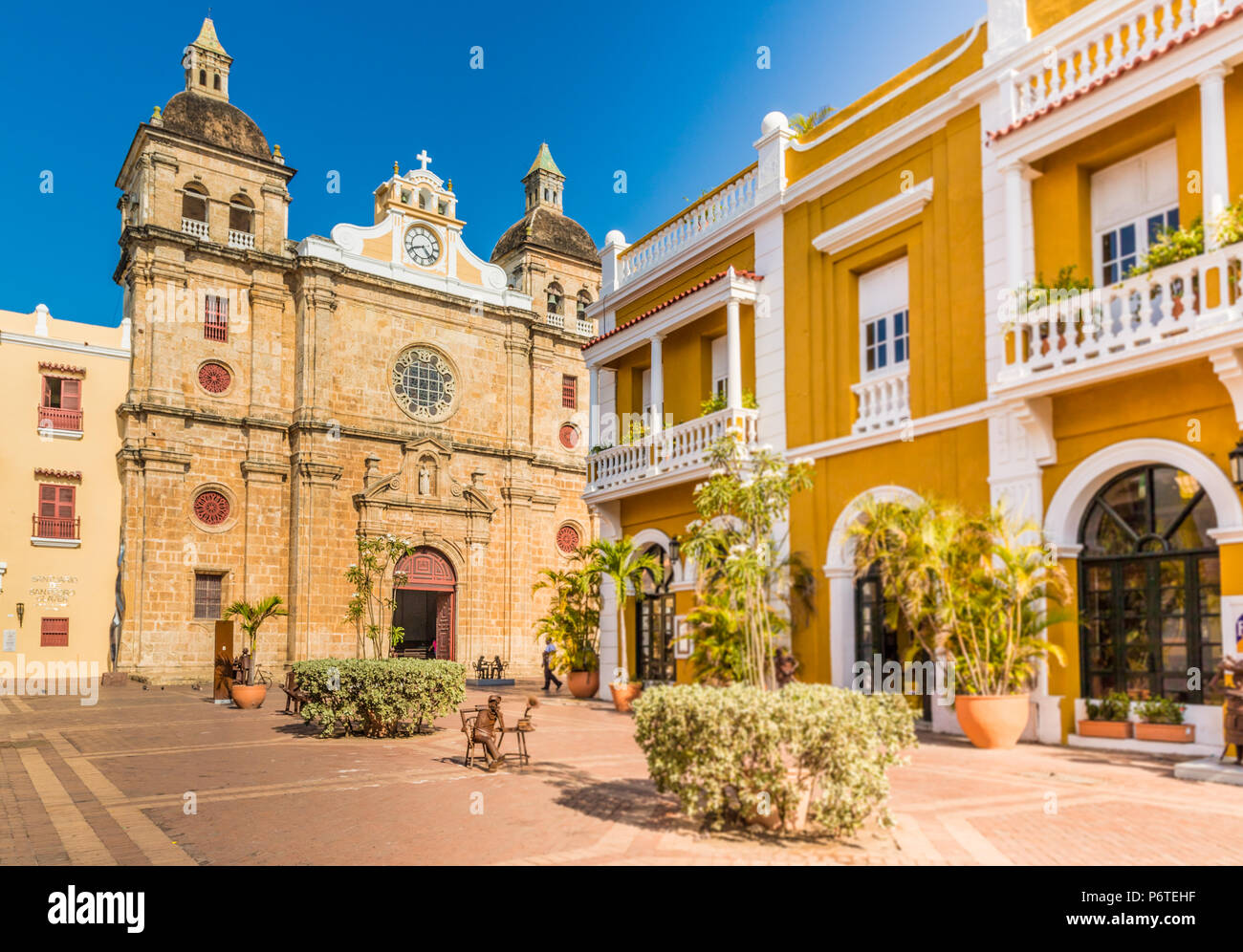 Una vista tipica di Cartagena Colombia. Foto Stock