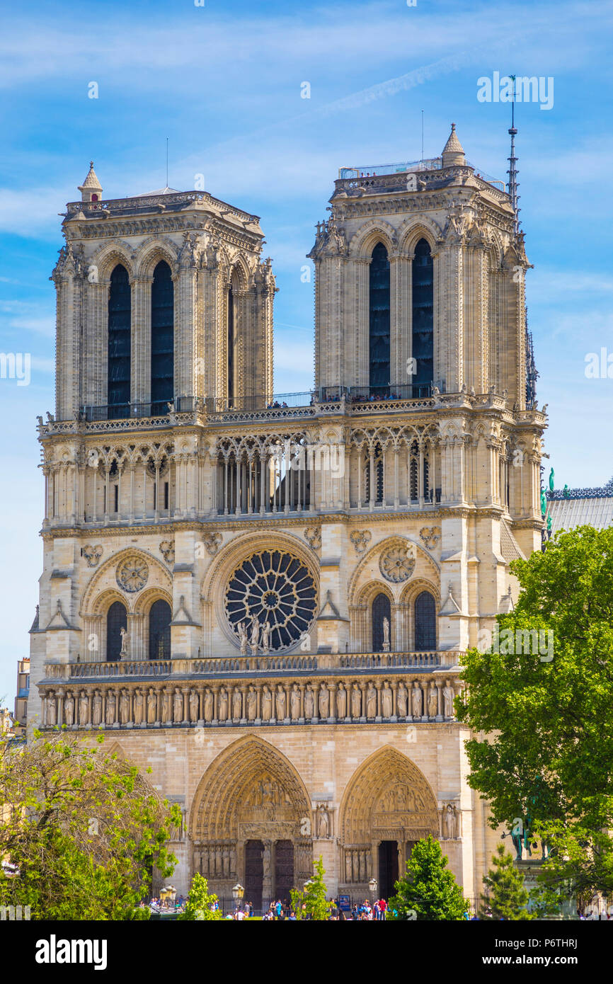 La cattedrale di Notre Dame, Paris, Francia Foto Stock