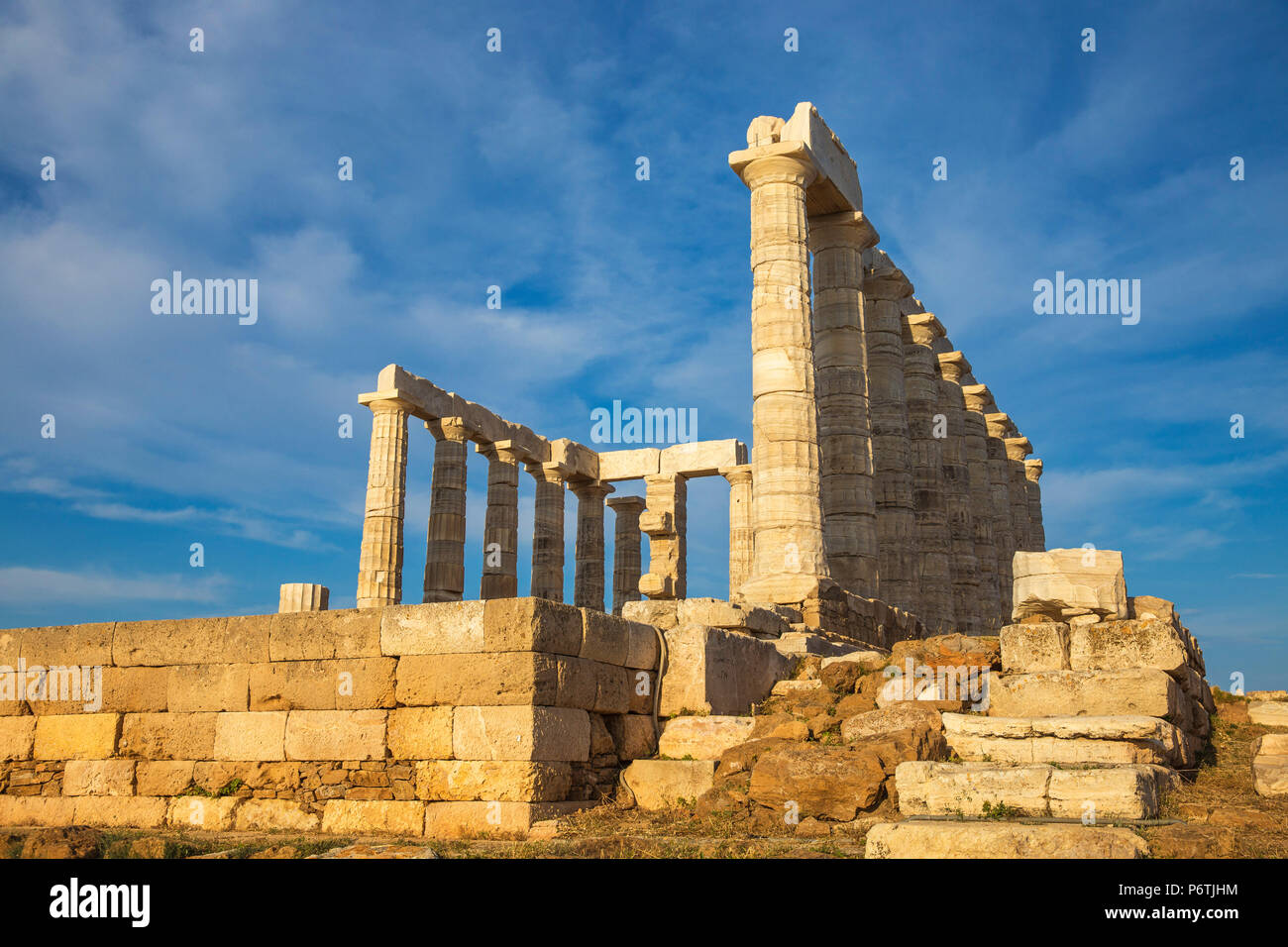 La Grecia, Attica, Atene, Capo Sunio, Tempio di Poseidone Foto Stock