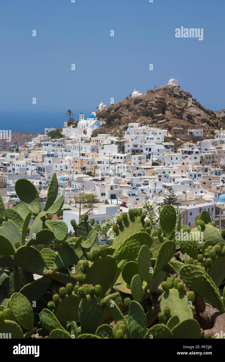 Cittadina di Ios, dell'isola di Ios, Cicladi, Grecia Foto Stock