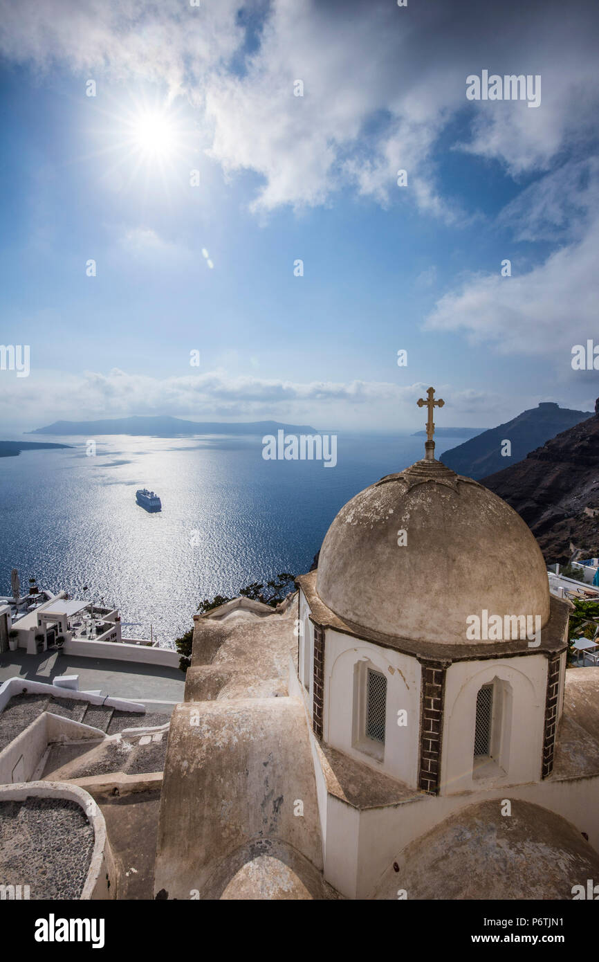 Fira, Santorini (Thira), Isole Cicladi, Grecia Foto Stock