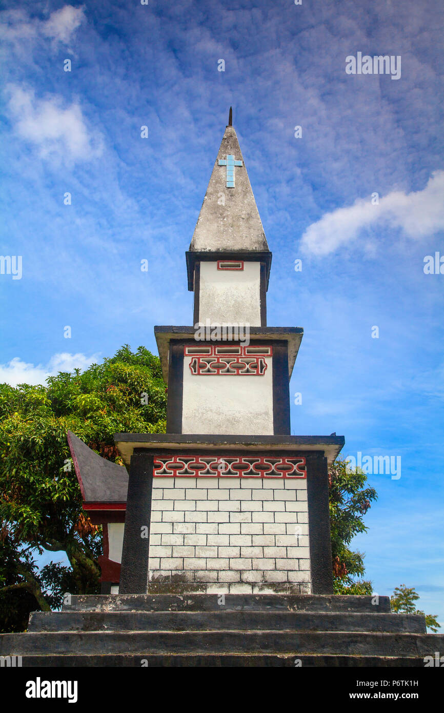 Indonesia, Sumatra, isola di Samosir, Tuk Tuk, Lago Toba, Batak tomba Foto Stock