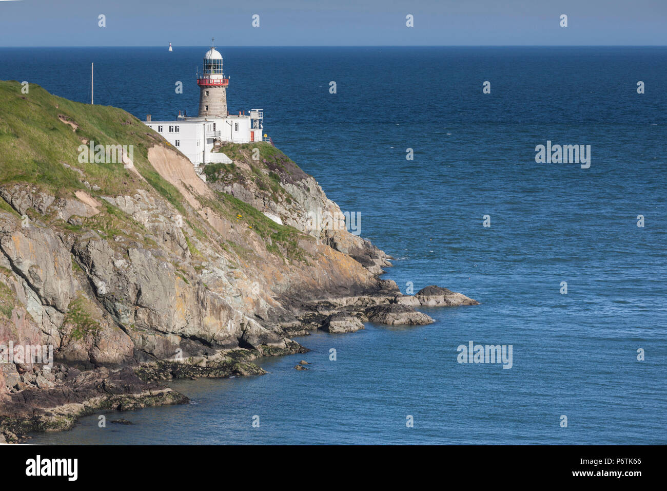 L'Irlanda, nella contea di Fingal, Howth, Baily Lighthouse, vista in elevazione Foto Stock