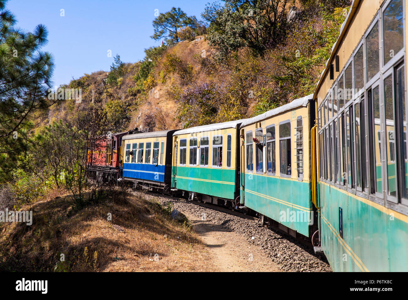India India Nordoccidentale , Il Kalkaâ€"Shimla Railway, l'Himalaya Regina toy train Foto Stock