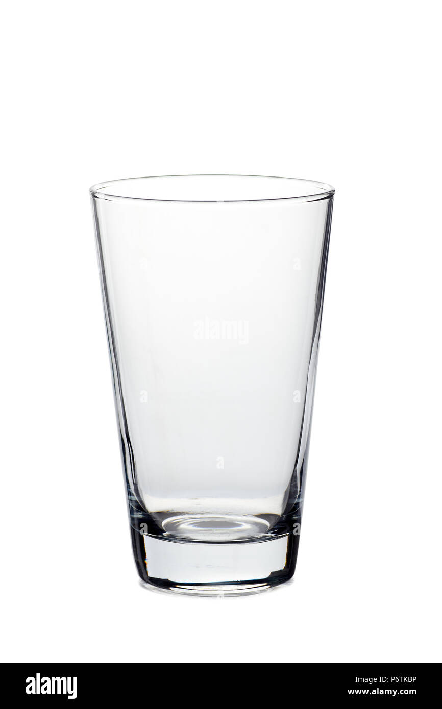 Bicchiere vuoto su bianco Foto Stock