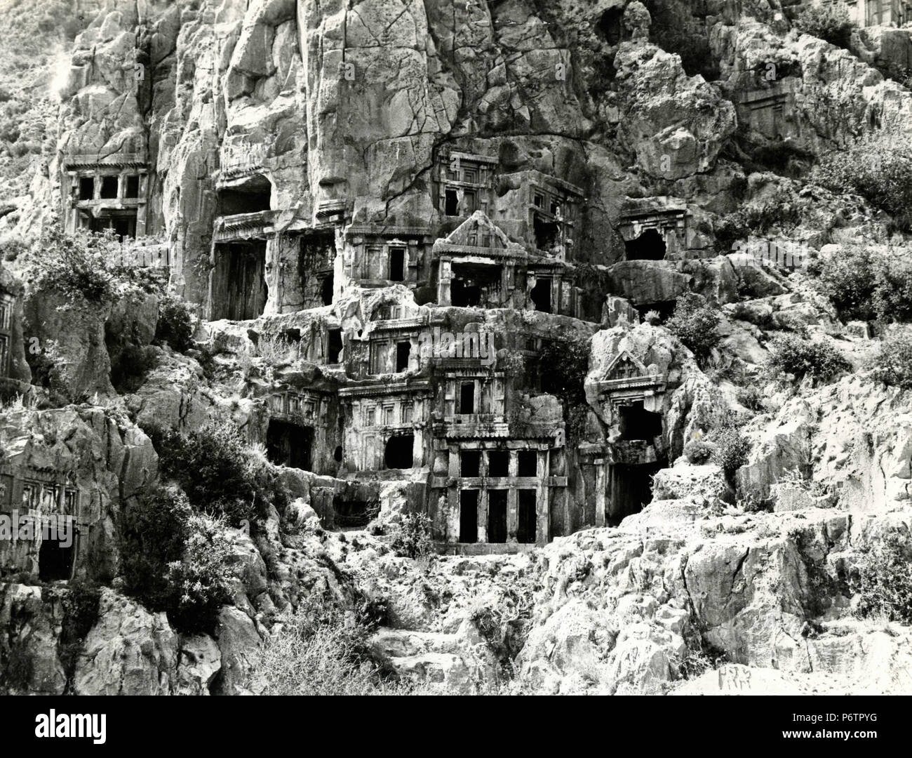 Lician tombe, Demre Myra, Turchia degli anni settanta Foto Stock