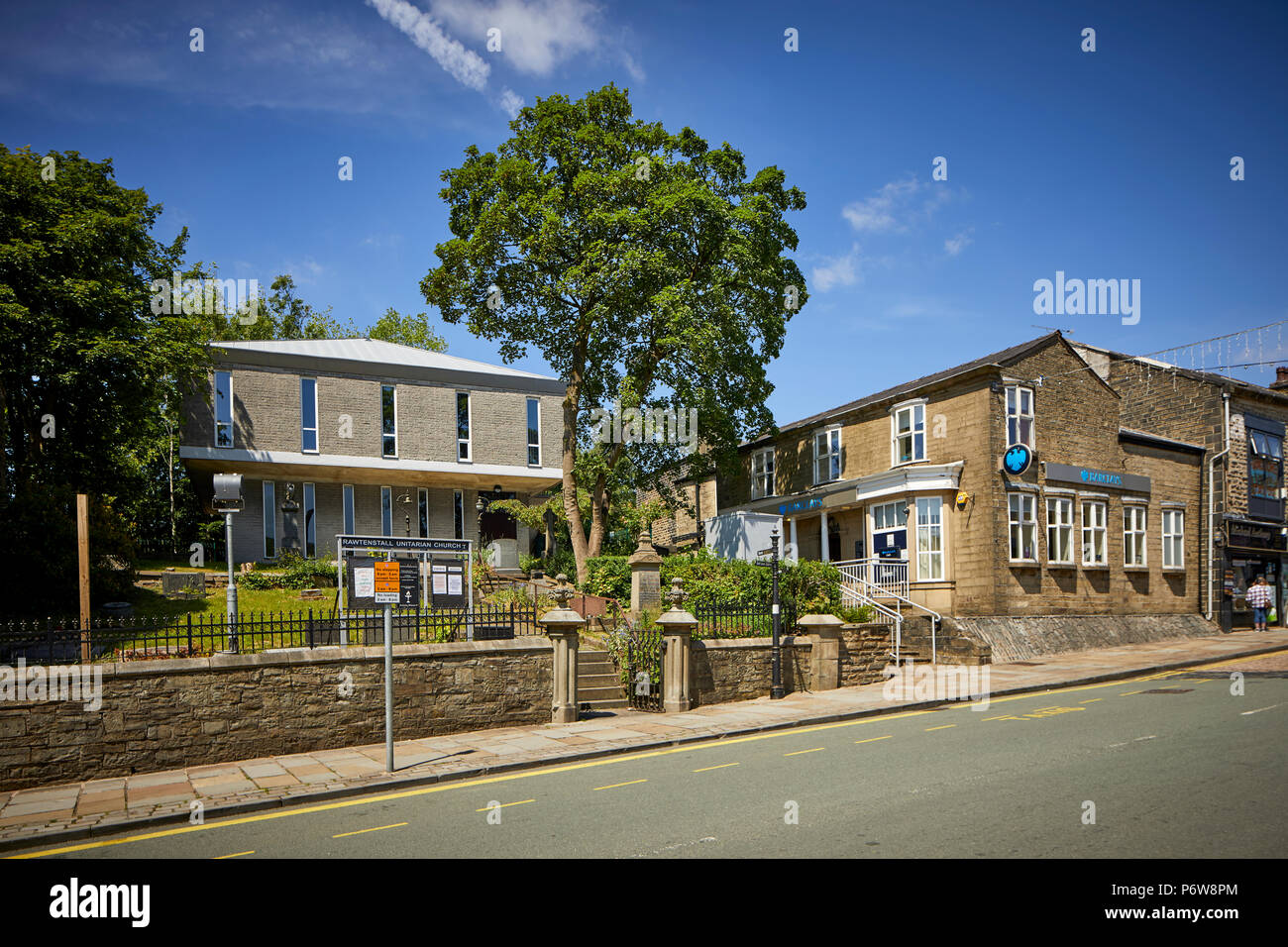 Lancaster Chiesa Unitaria high street Bank Street Lancaster, Rossendale Valley, lancashire Foto Stock