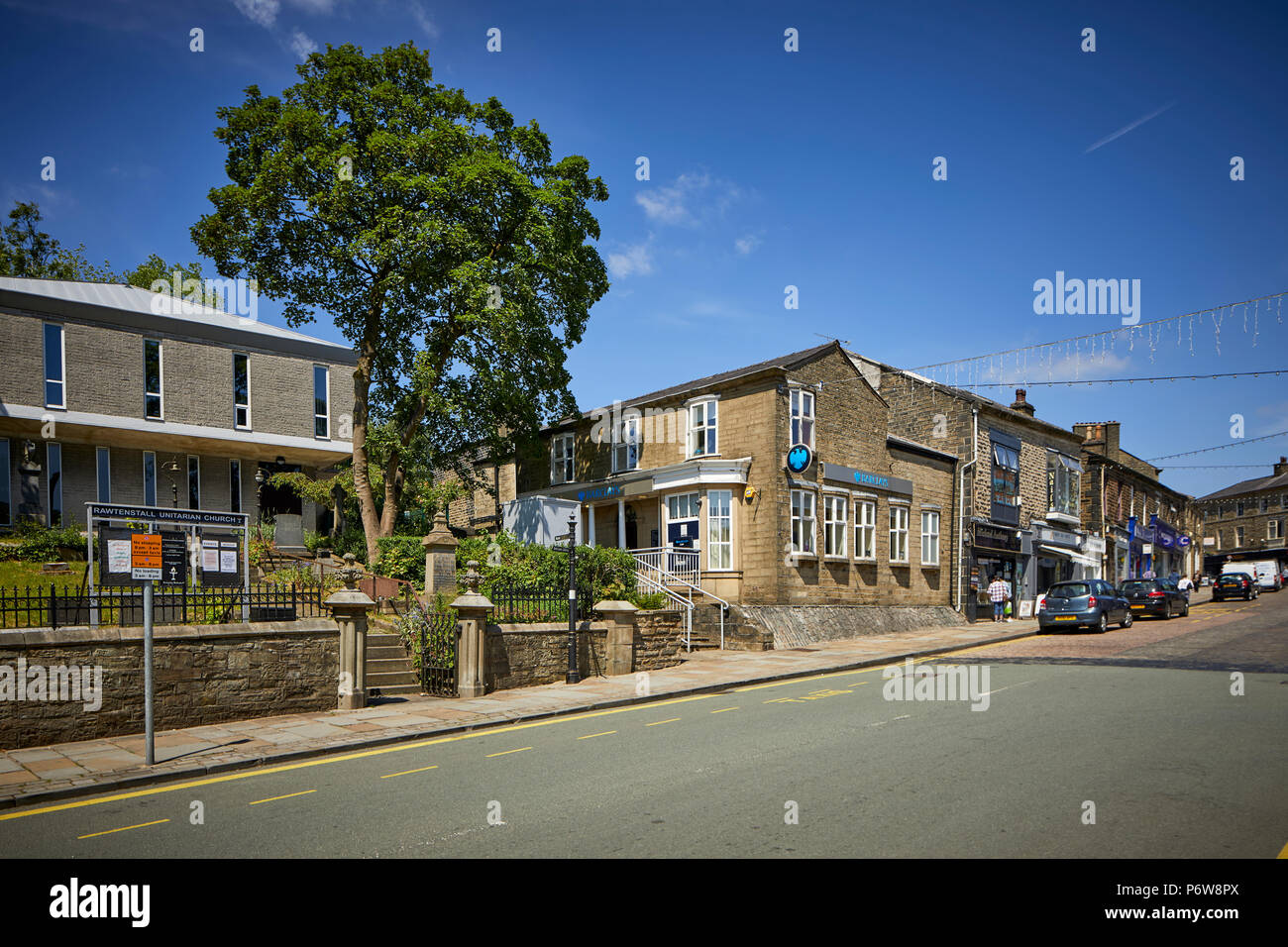 Lancaster Chiesa Unitaria high street Bank Street Lancaster, Rossendale Valley, lancashire Foto Stock