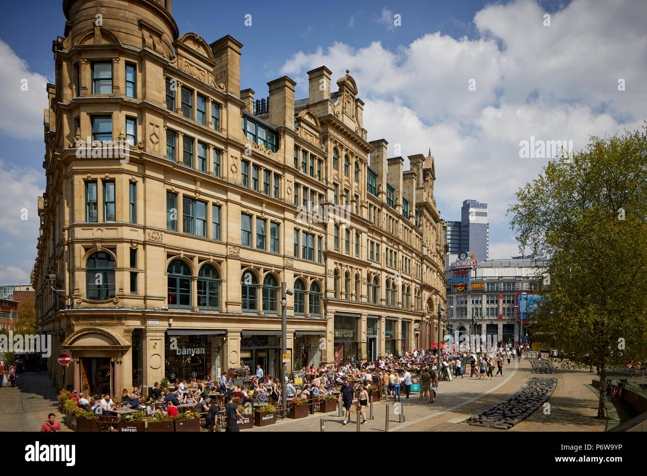 Il Grade ii Listed è un edificio Manchester Corn Exchange in Exchange Square. Foto Stock