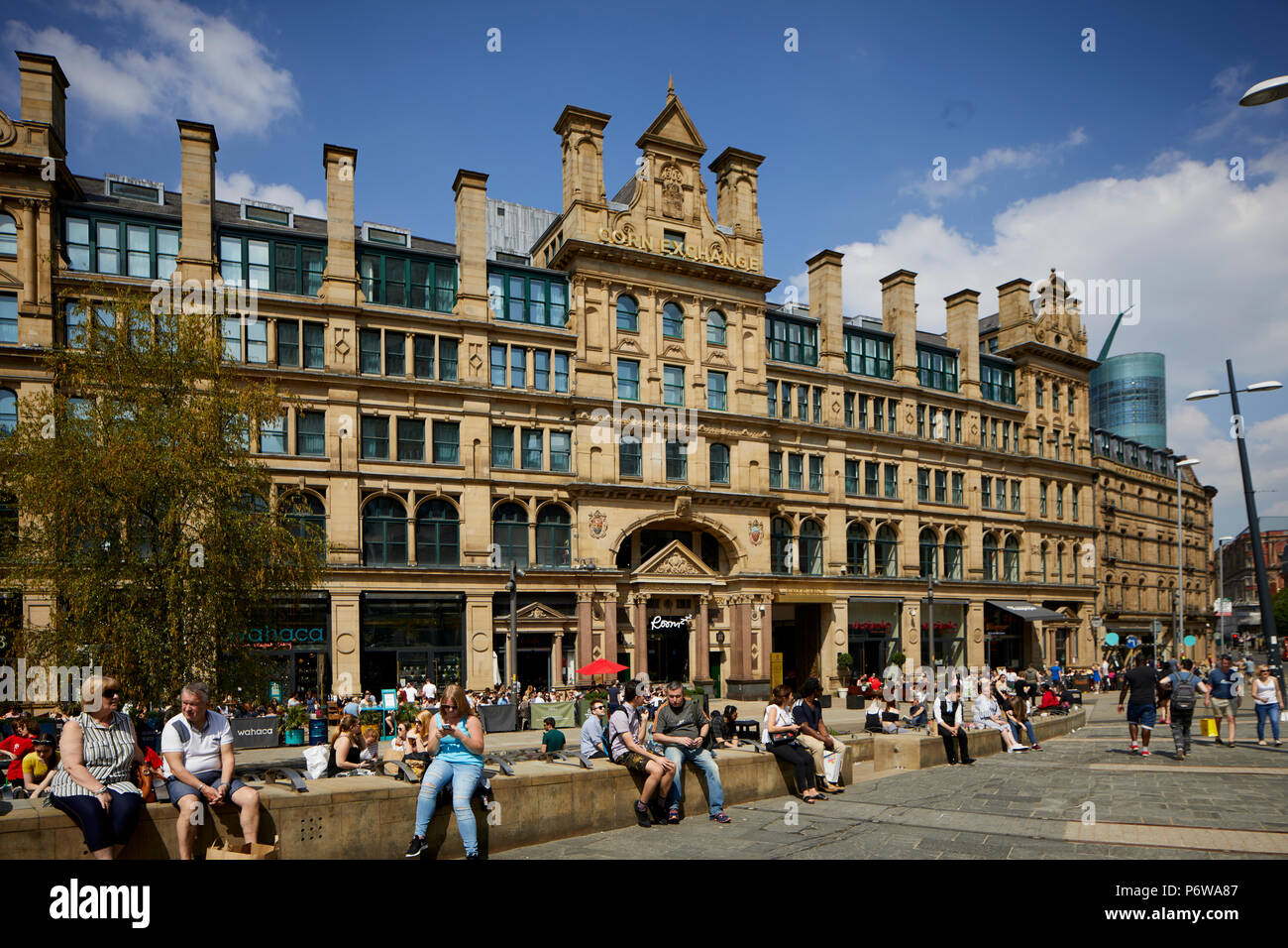 Il Grade ii Listed è un edificio Manchester Corn Exchange in Exchange Square. Foto Stock