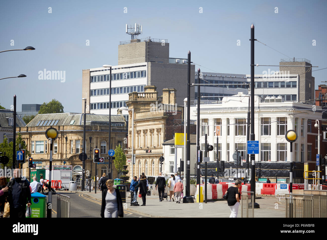 Rochdale town center The Butts,, storicamente parte del Lancashire, Greater Manchester landmark bancate di arenaria di edifici Foto Stock