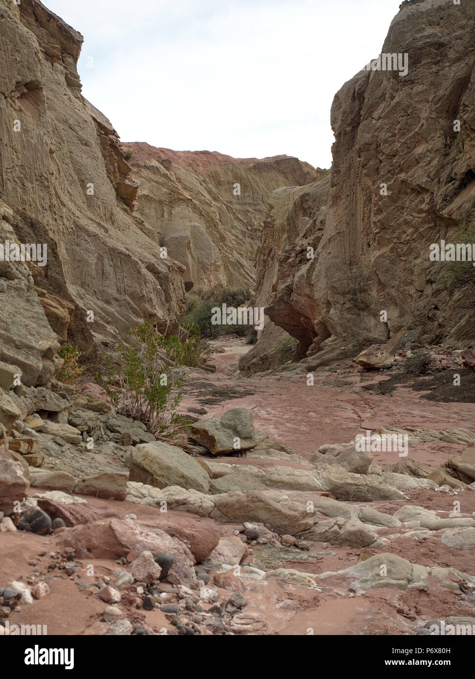 Rainbow Canyon in Talampaya National Park, situato a La Rioja Provincia, Argentina. Questo parco è stato designato come un Sito Patrimonio Mondiale dell'UNESCO nel 2000. Foto Stock