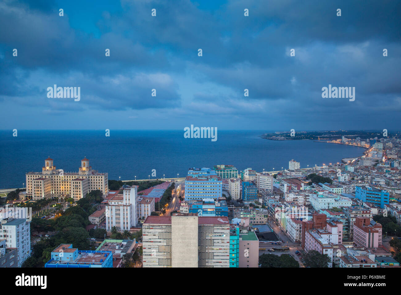Cuba, La Habana, vista di Havana cerca su Hotel Nacional de Cuba Foto Stock