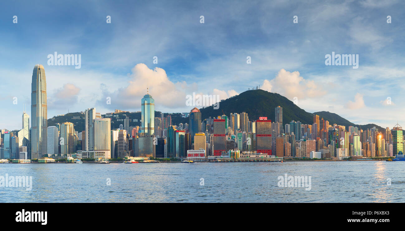 Skyline di Hong Kong Island, Hong Kong, Cina Foto Stock