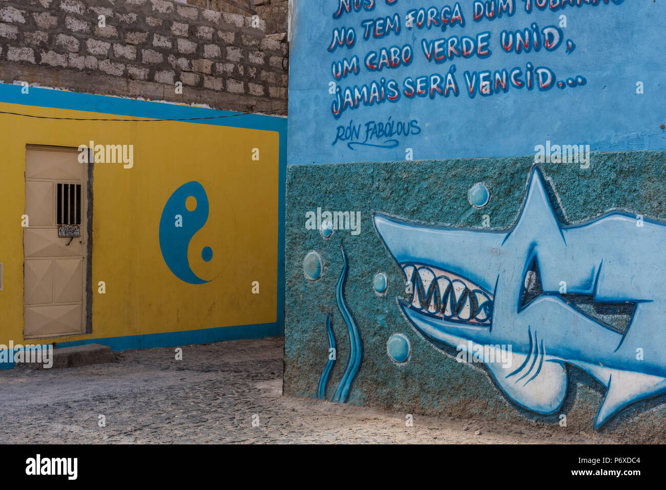 Africa, Capo Verde, Sao Vicente. Mindelo, township di Ribeira Bote. Foto Stock
