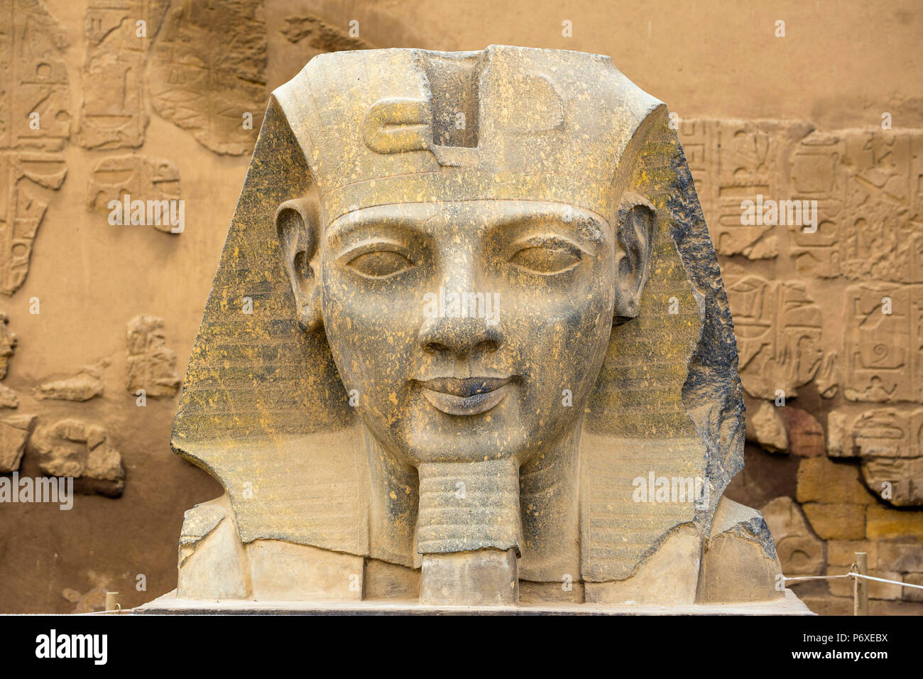 Egitto Luxor Tempio di Luxor, Ramses II la testa Foto Stock