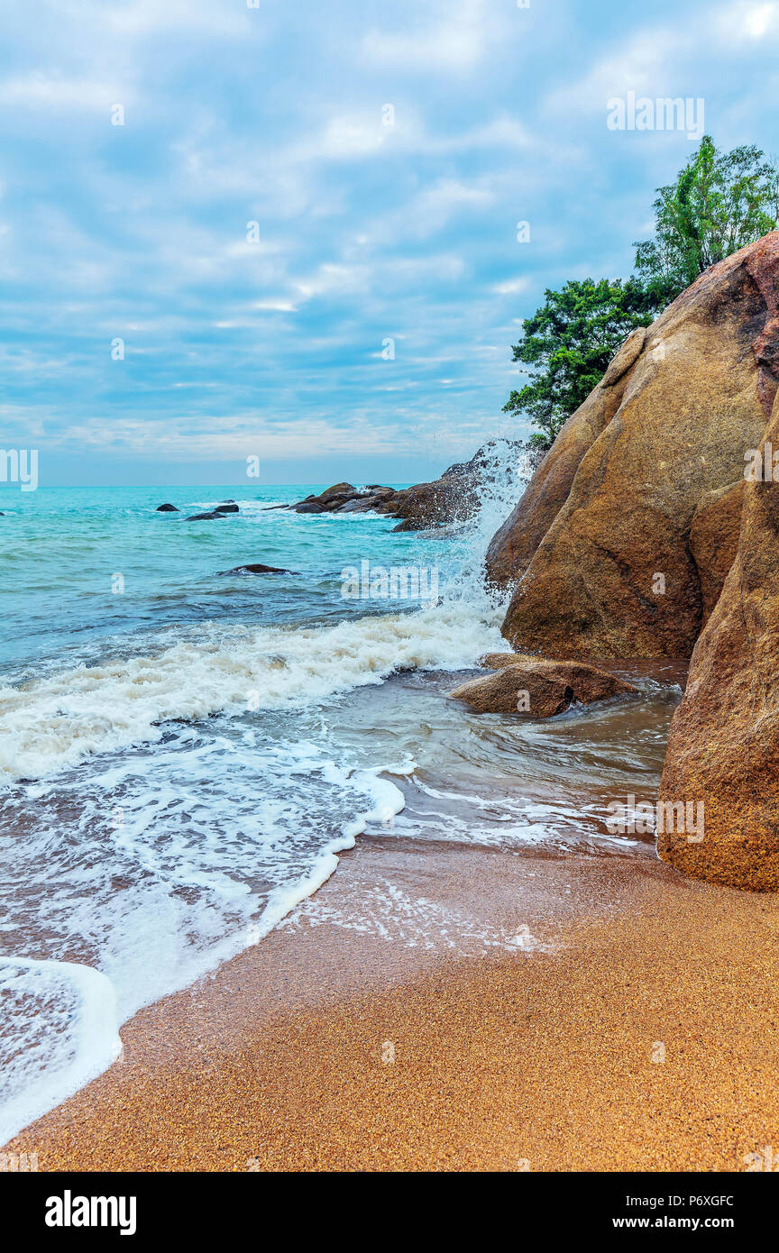 Alba al Coral Cove Beach. Koh Samui, Thailandia. Foto Stock