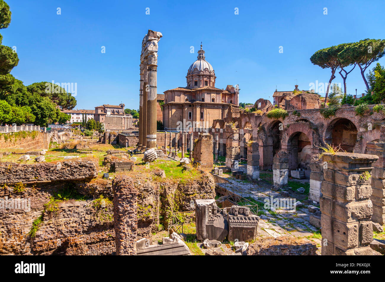 Fra le antiche rovine di Roma. Foto Stock
