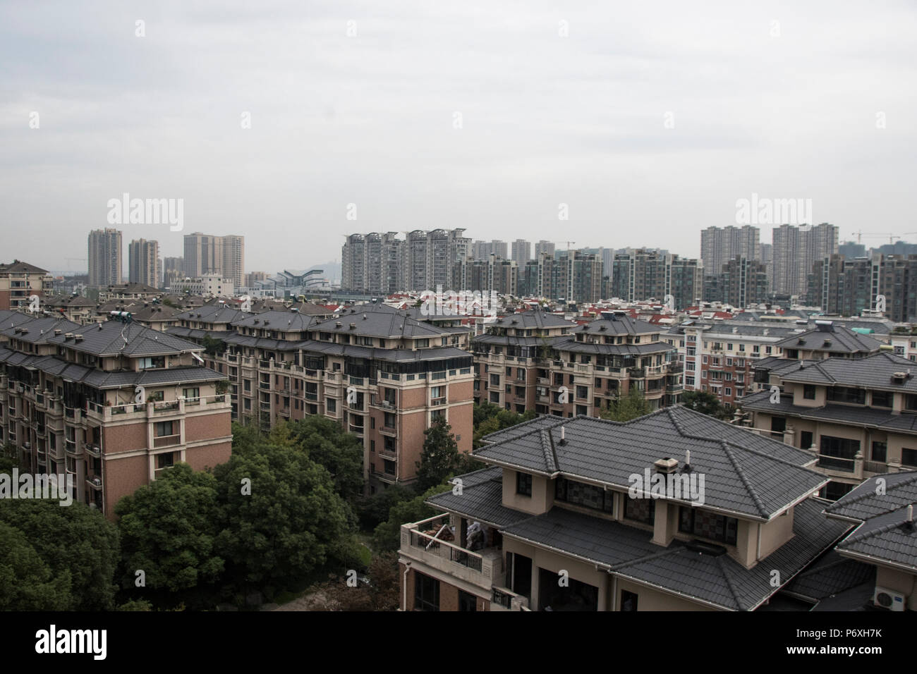 Vista di Hangzhou, Zeijiang Provincia, Repubblica Popolare Cinese Foto Stock