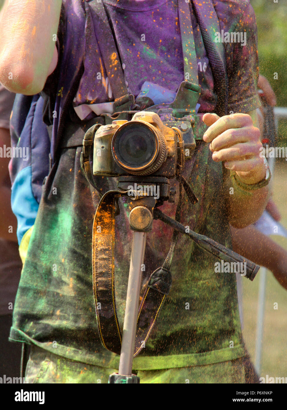 Scattare la foto al Festival di colore, Cracovia in Polonia Foto Stock