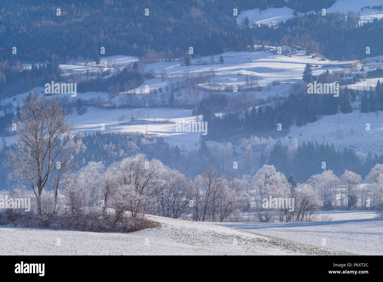 L'Austria, la Stiria, Oblarn, paesaggio invernale Foto Stock