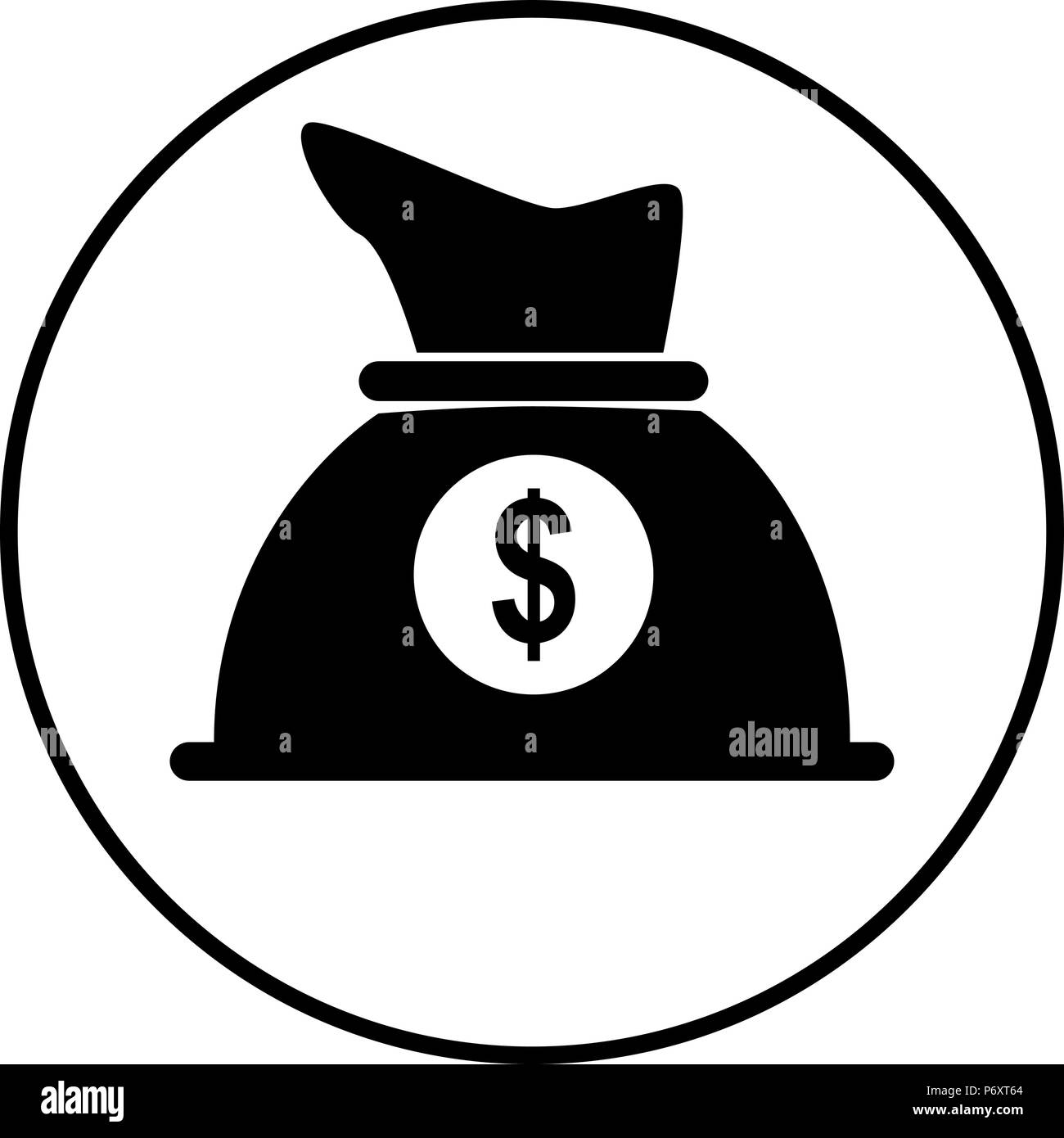 Icona - Big Bag di denaro - Vettore Illustrazione Vettoriale