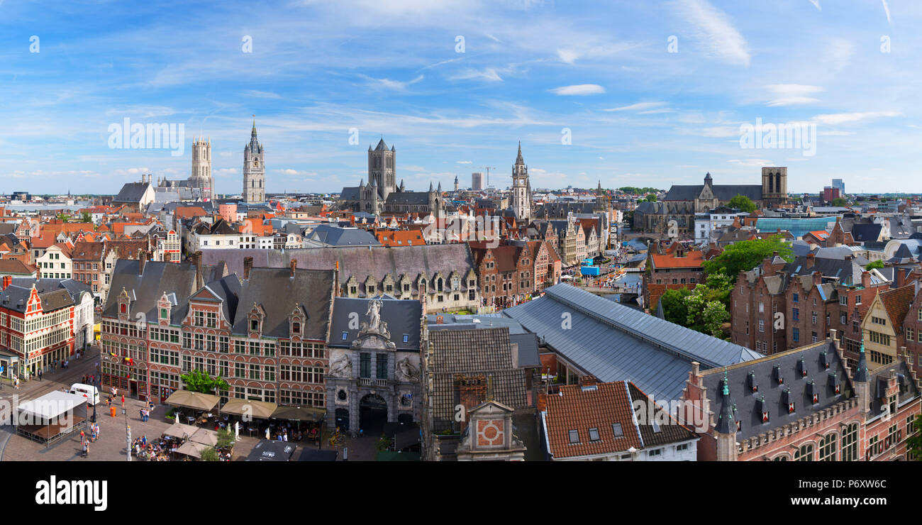 Vista di Gand, Fiandre, in Belgio Foto Stock