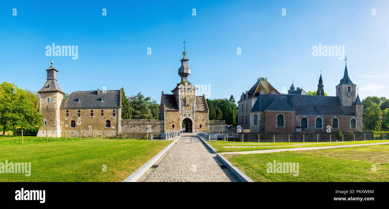 Belgio, Waloon (regione Vallonia), provincia di Liegi. Chateau de Jehay Castello. Foto Stock