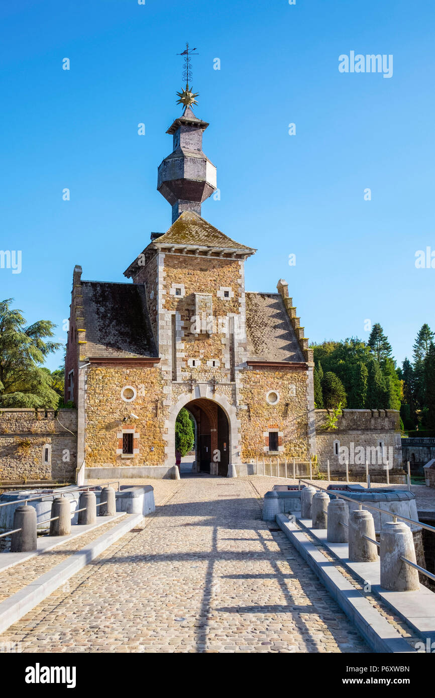 Belgio, Waloon (regione Vallonia), provincia di Liegi. Chateau de Jehay Castello. Foto Stock