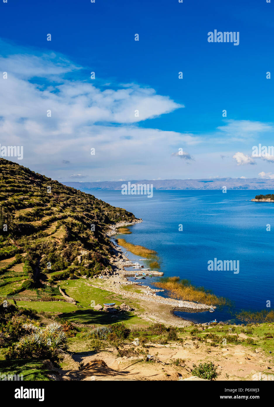 Isola del Sole, il lago Titicaca, La Paz Dipartimento, Bolivia Foto Stock