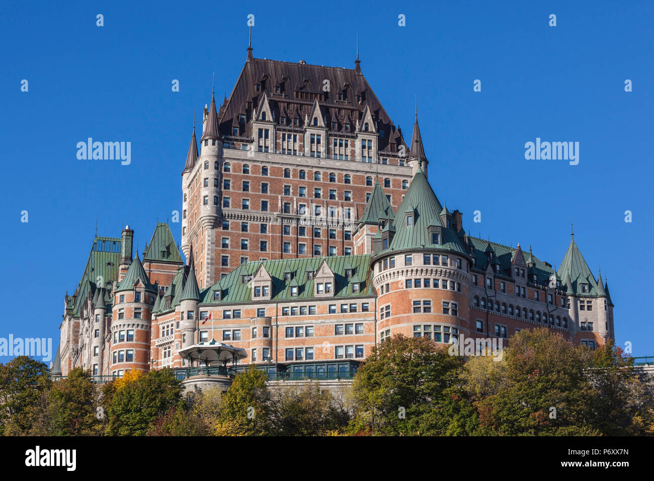 Canada Quebec, Quebec City, Chateau Frontenac Hotel, mattina Foto Stock