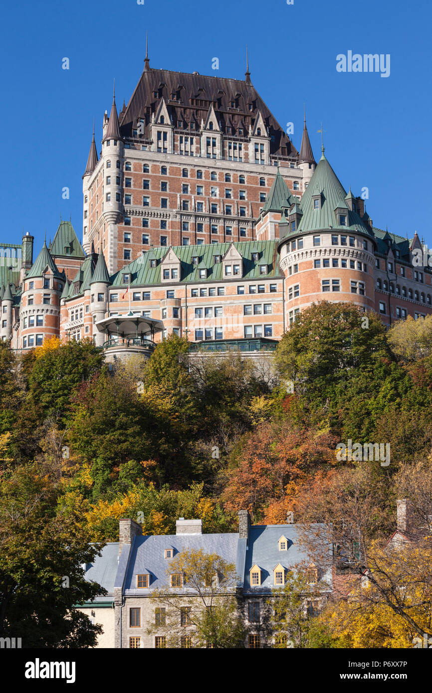 Canada Quebec, Quebec City, Chateau Frontenac Hotel, mattina Foto Stock