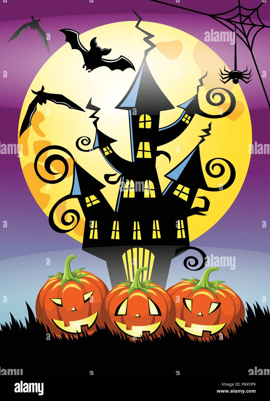 Happy halloween notte sfondo verticale Illustrazione Vettoriale