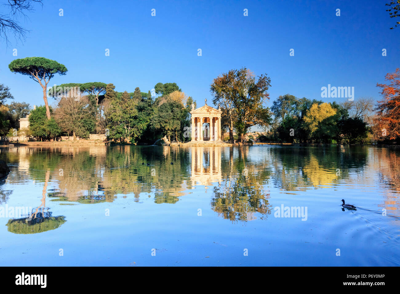 Italia, Roma, Villa Borghese lago Foto Stock