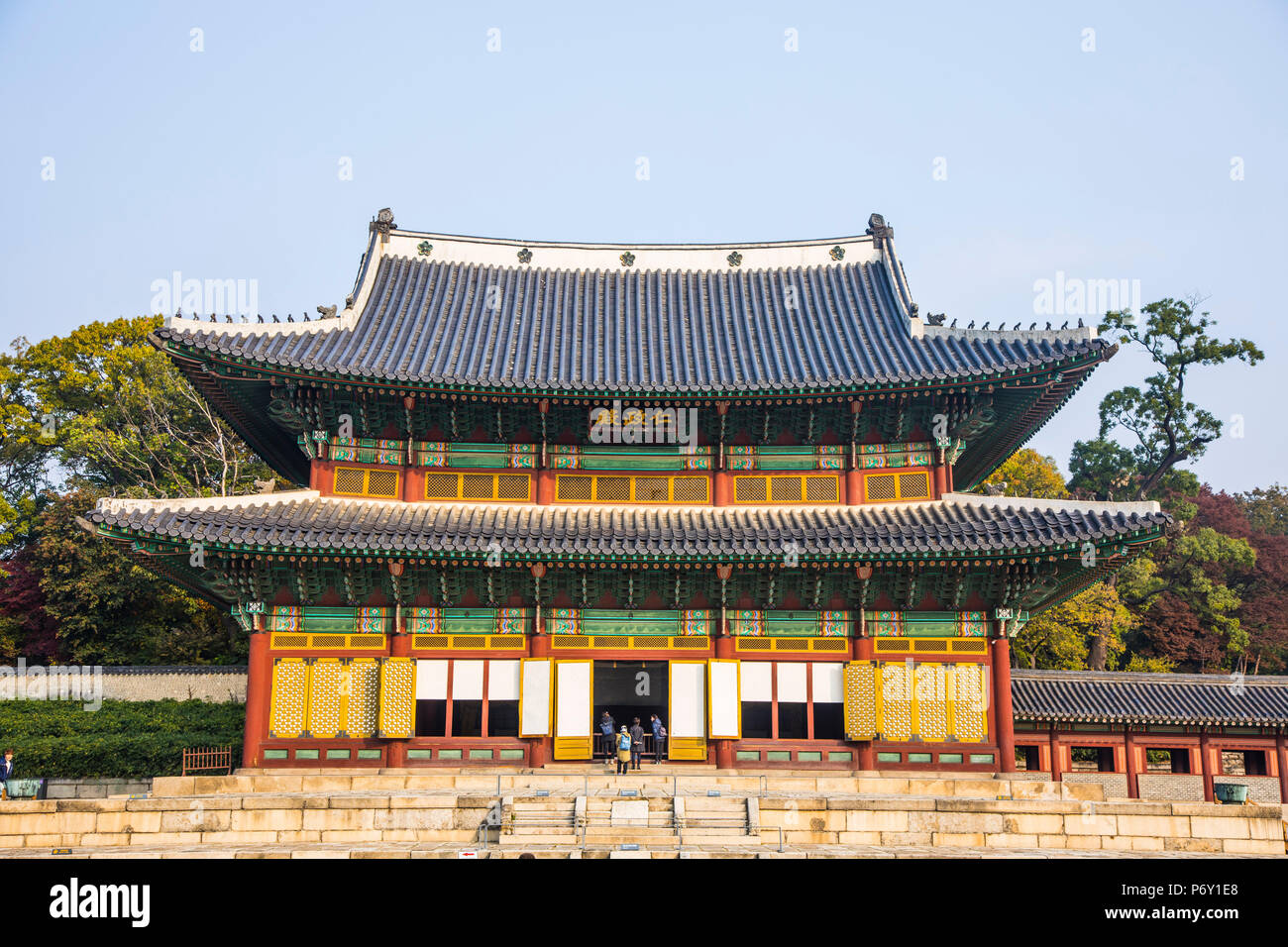 Injeongjeon (Trono Hall), hangdeokgung Palace, Seoul, Corea del Sud Foto Stock