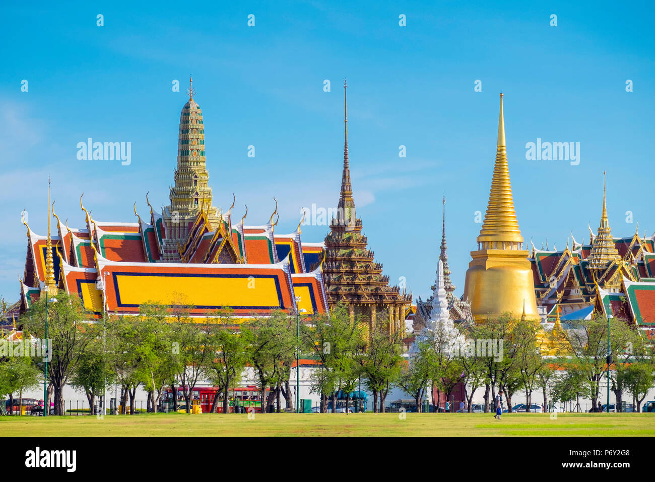 Il Grand Palace e il Wat Phra Kaew, Bangkok, Thailandia Foto Stock