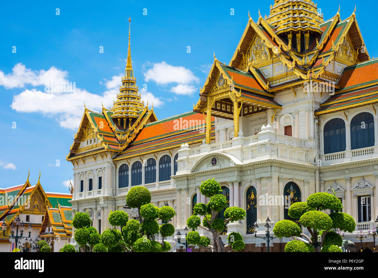 Phra Thinang Chakri Maha Prasat trono hall, Grand Palace complesso, Bangkok, Thailandia Foto Stock