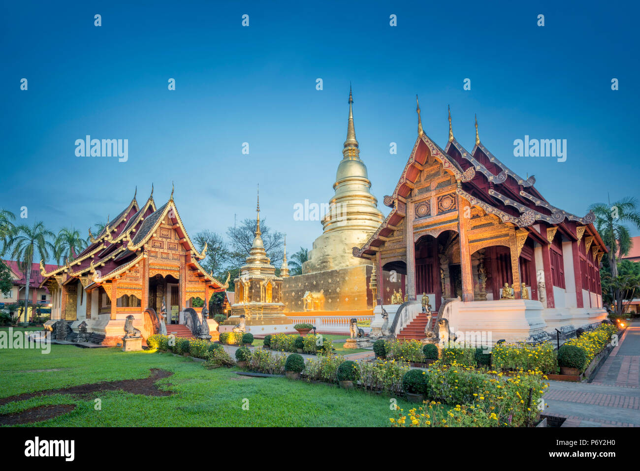 Wat Phra Singh, Chiang Mai, Thailandia. Foto Stock