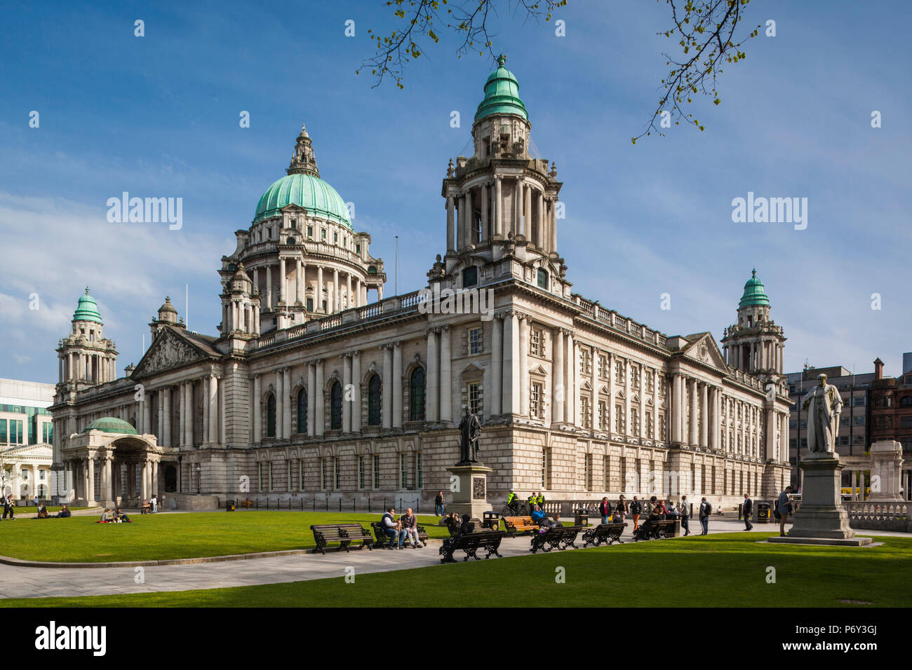 Regno Unito e Irlanda del Nord, Belfast, Belfast City Hall, esterna Foto Stock