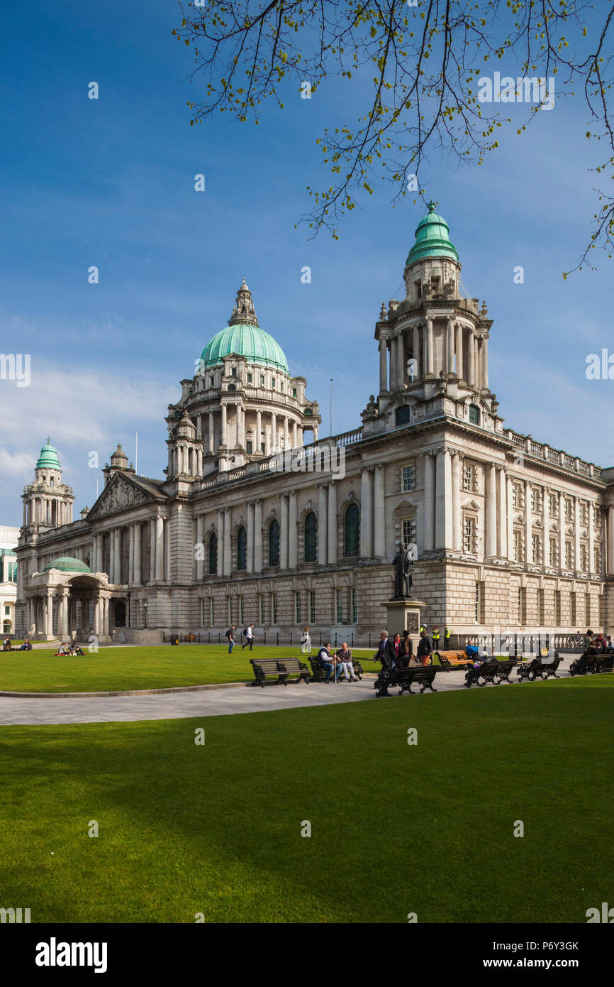 Regno Unito e Irlanda del Nord, Belfast, Belfast City Hall, esterna Foto Stock