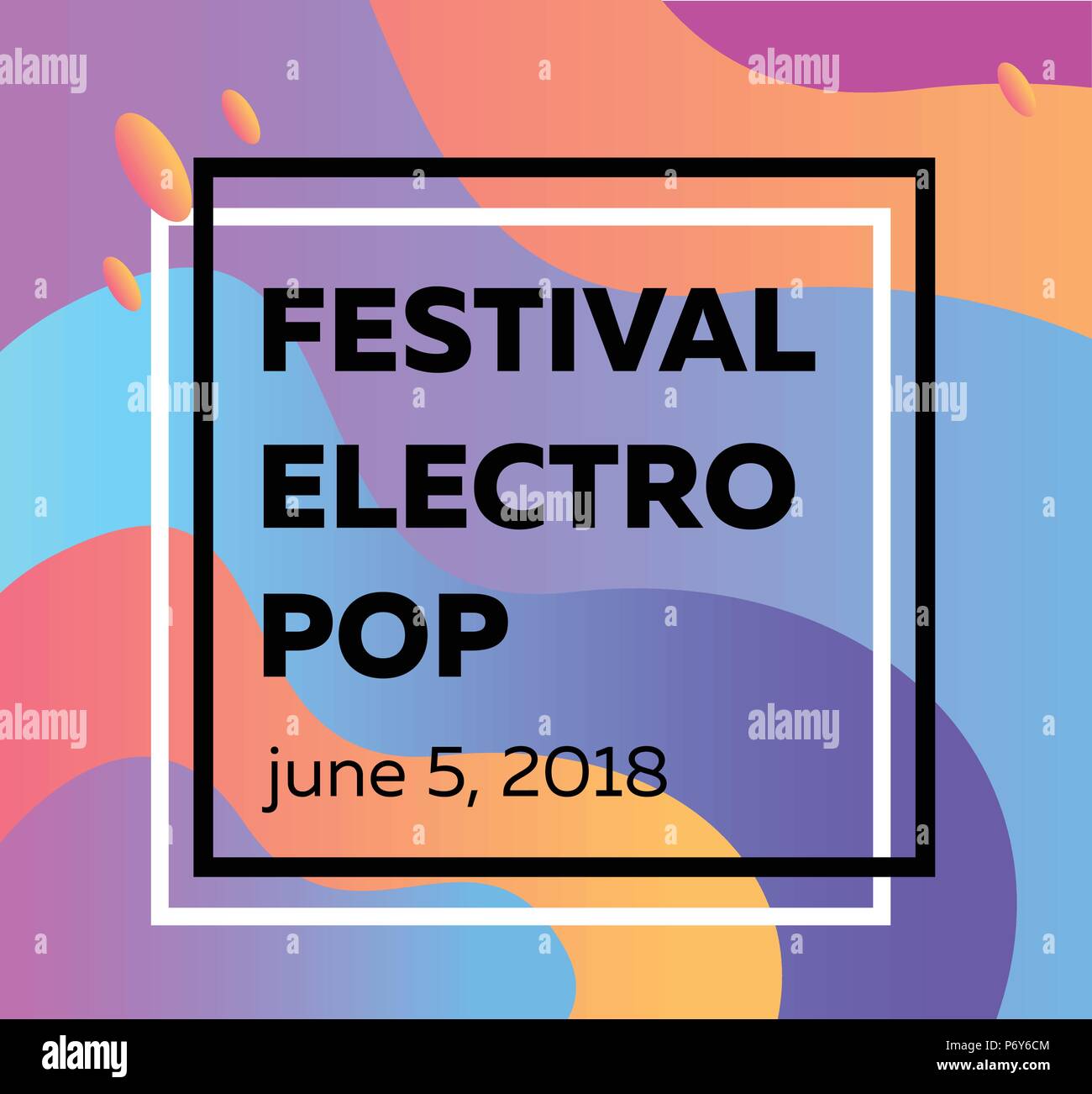 Electronic Music Fest e elettro estate poster. Moderno club party flyer. Colori vibranti. Sfondo astratto Illustrazione Vettoriale