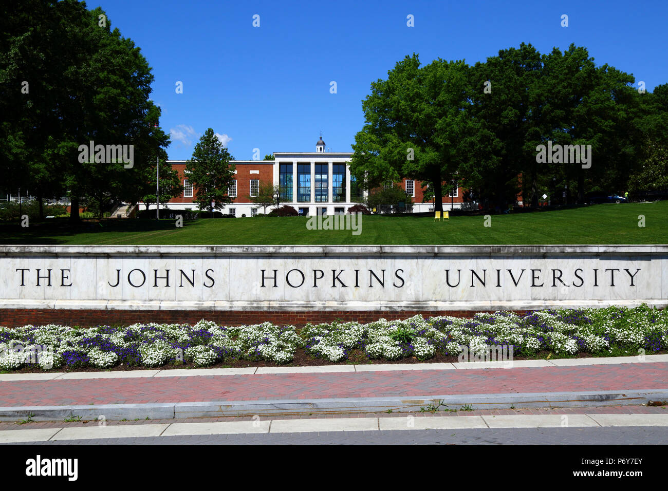 Milton S. Eisenhower Library (MSE) edificio, parte della Johns Hopkins University, Baltimora, Maryland, Stati Uniti d'America Foto Stock