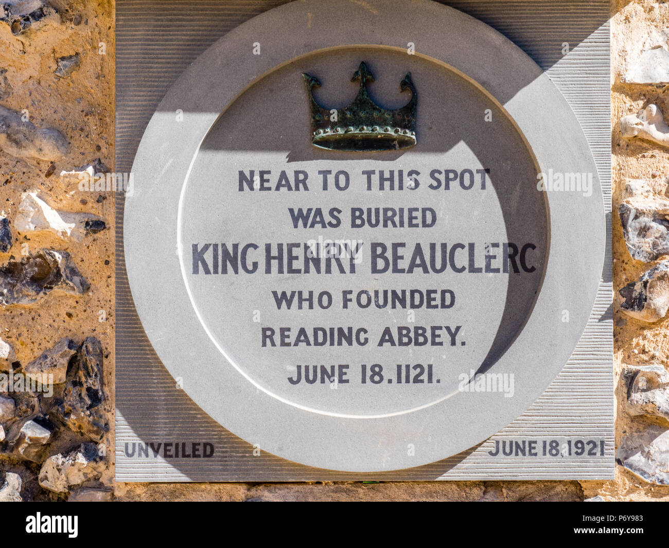 Enrico Beauclerc Grave, lettura Abby rovine, oggi riaperto al pubblico, lettura Abby trimestre Reading, Berkshire, Inghilterra, Regno Unito, GB. Foto Stock