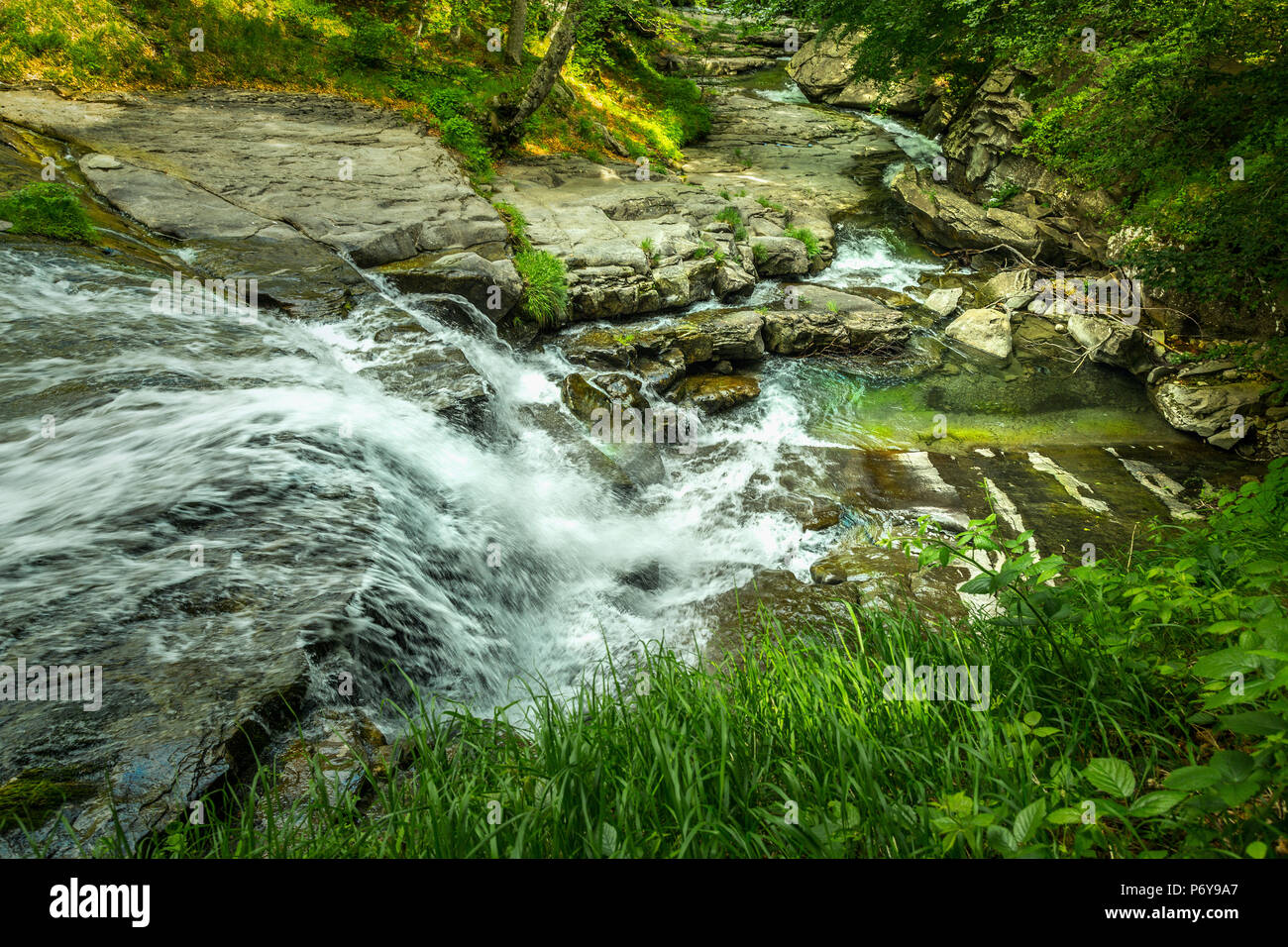 Monti della Laga e il Fosso dell'Acero. Abruzzo Foto Stock